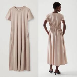 Cos Elasticated T-Shirt Dress Large Loungewear Relaxed Casual Fall